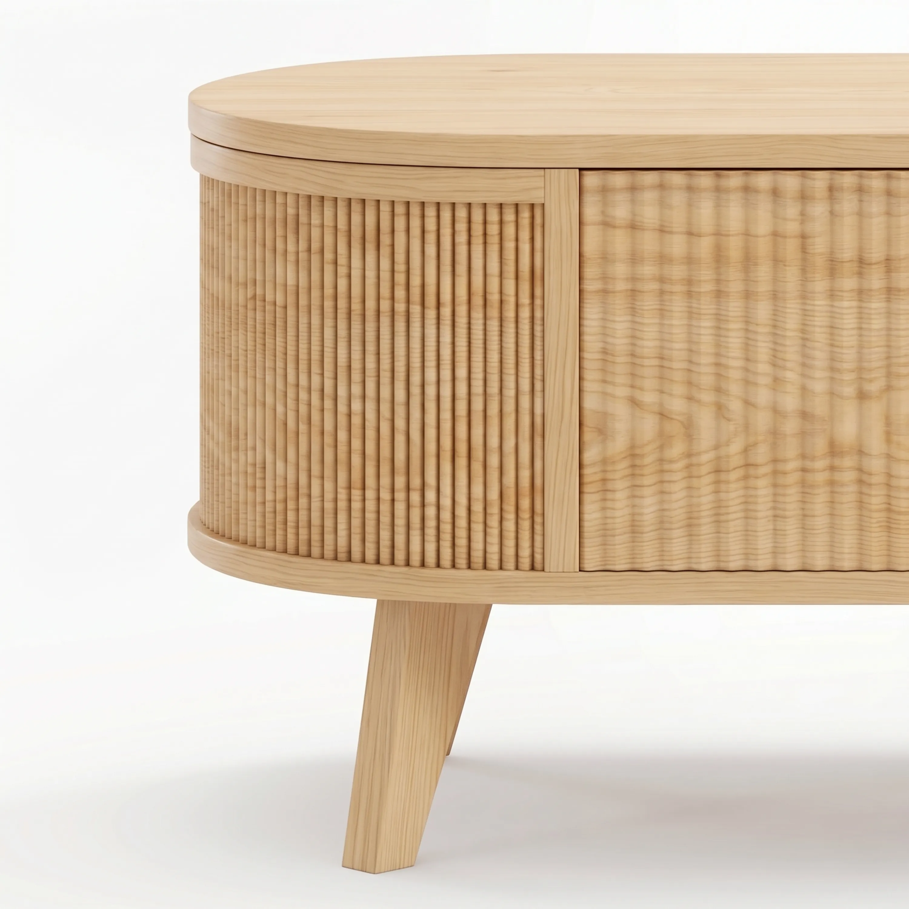 LUPUK Fluted Lift Top Coffee Table, Storage Center Table with Walnut Finish