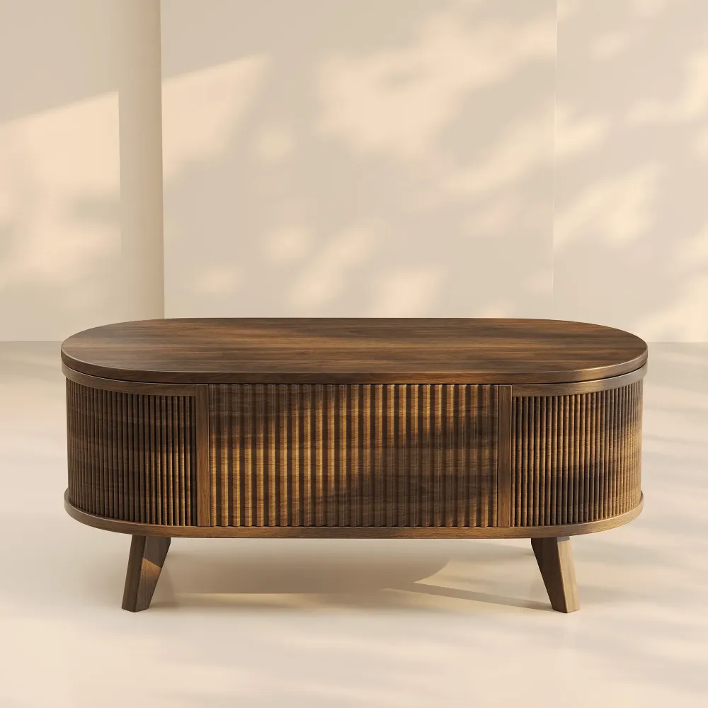 LUPUK Oval Lift Coffee Table with Storage