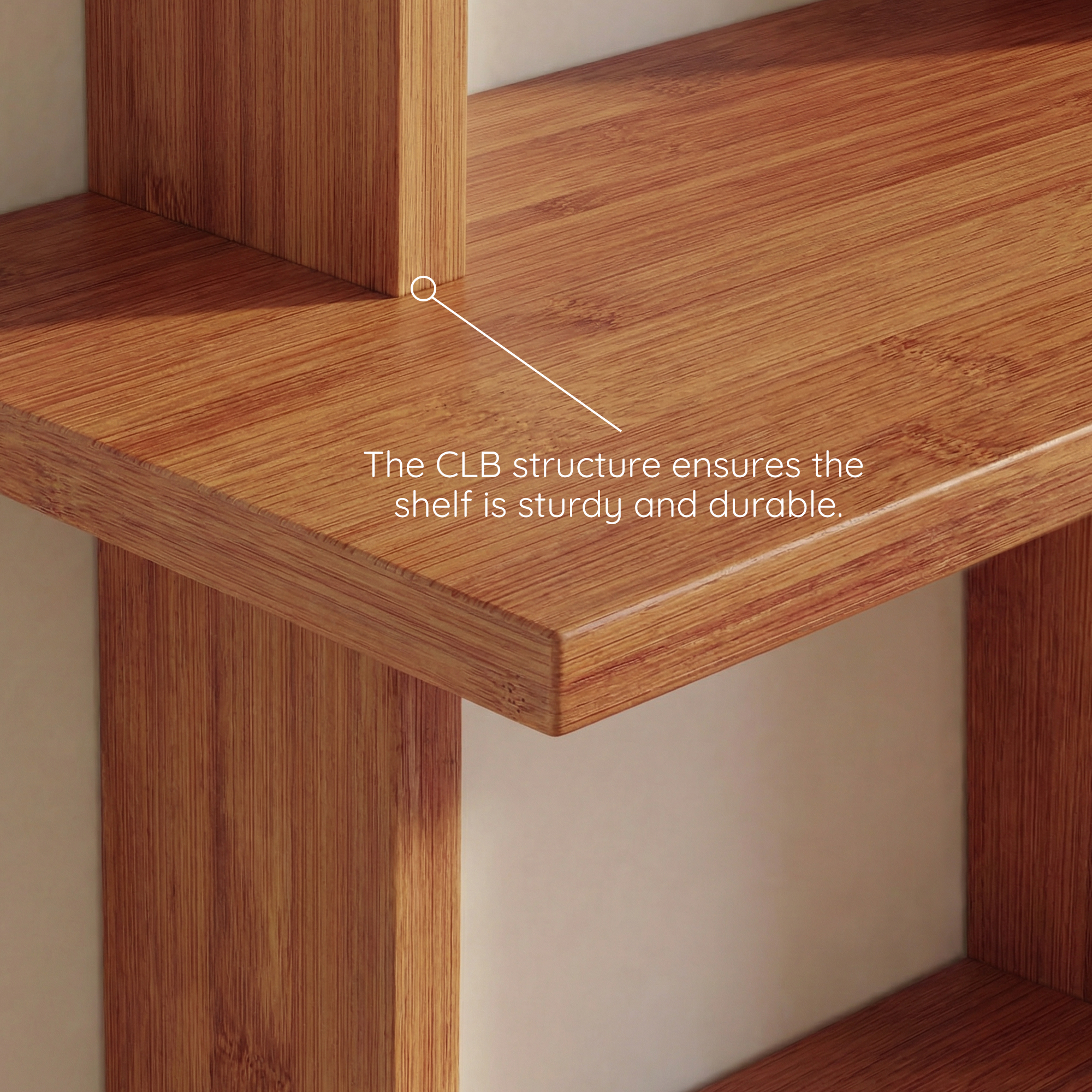 Lupuk 4-Tier Bamboo Wall Shelf – Rustic Farmhouse Floating Bookshelf for Living Room, Kitchen & Coffee Bar Storage