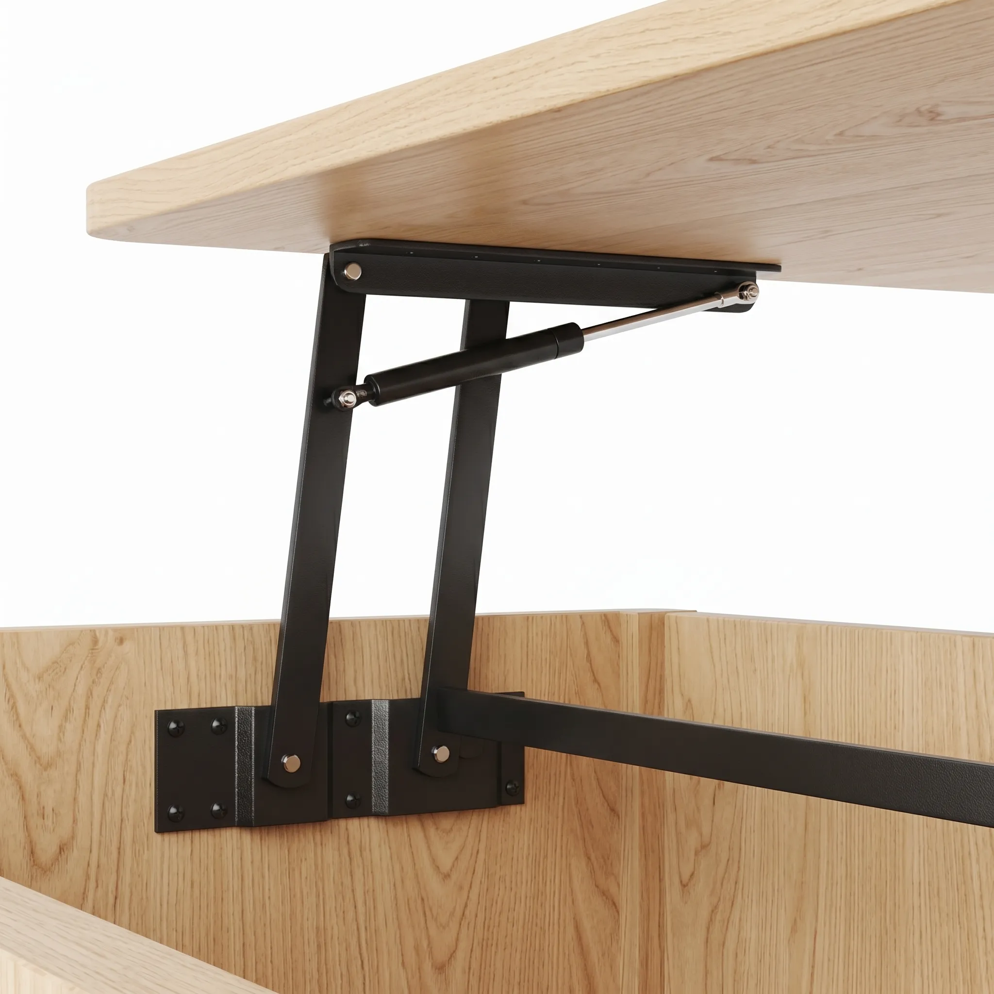 LUPUK Scalloped Lift Top Coffee Table with Hidden Storage