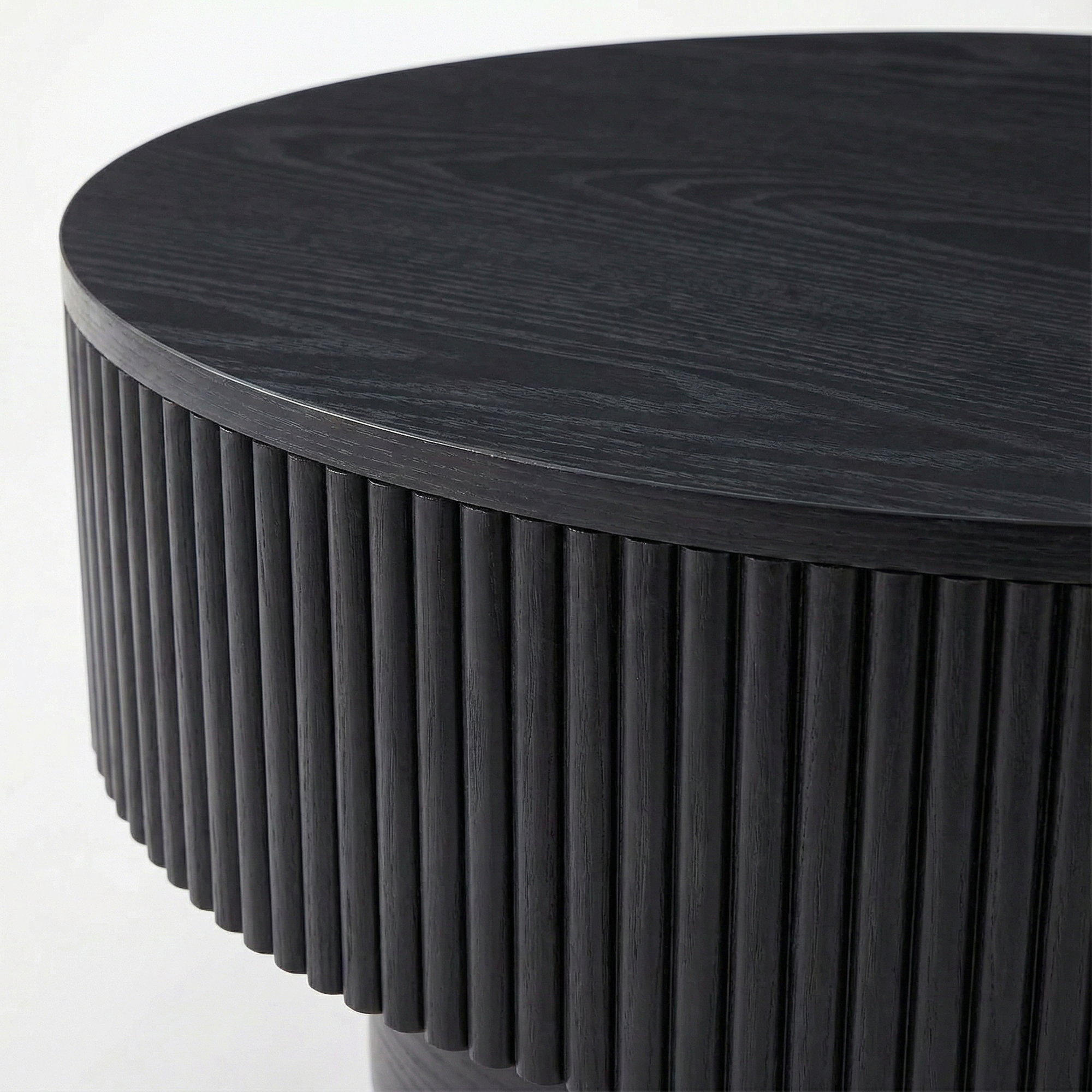 Coffee Table with Hidden Storage, 31.5 Inch Wide Modern Coffee Table, Center Table with Fluted Veneered