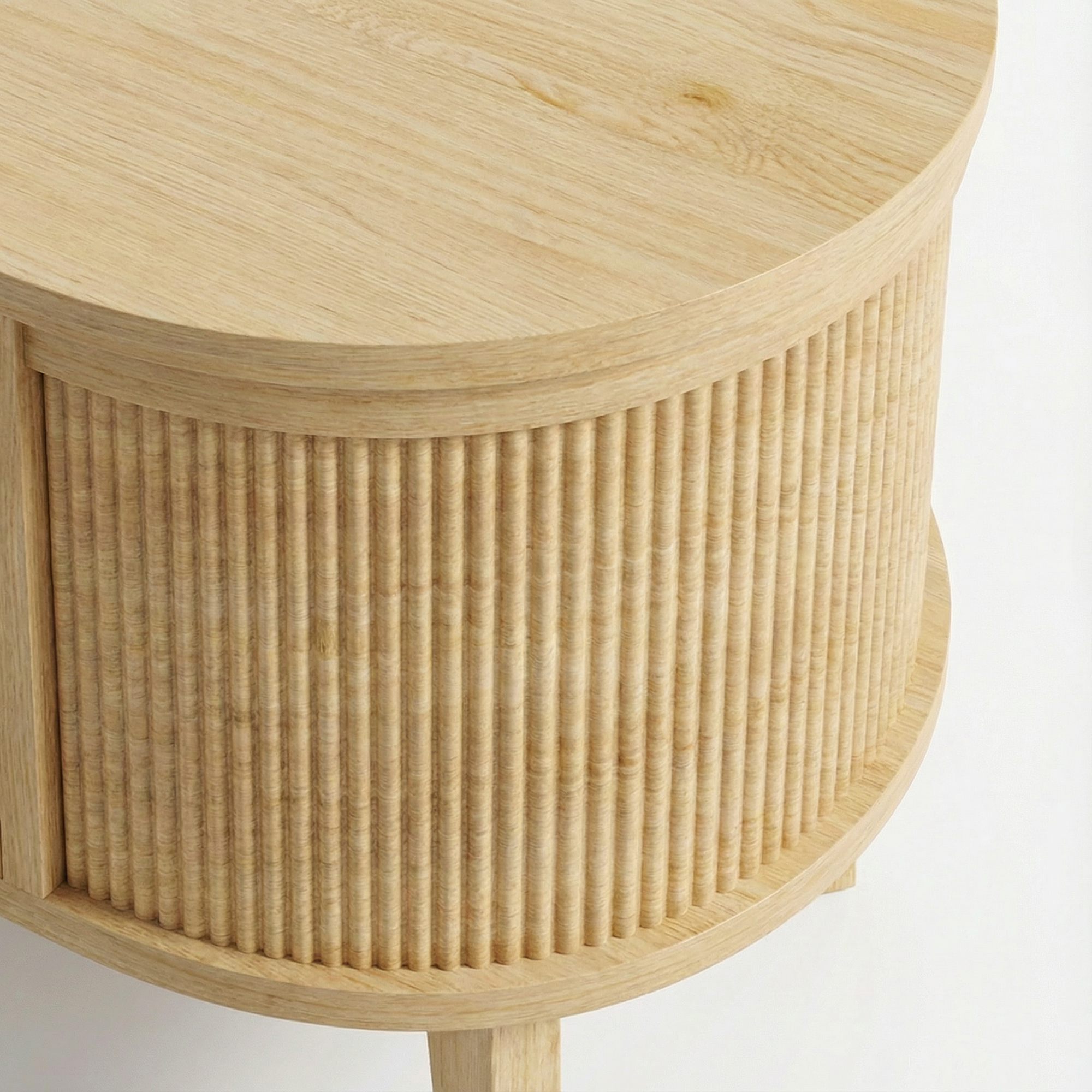 Fluted Lift Top Coffee Table with Storage for Living Room or Home Office-Natural