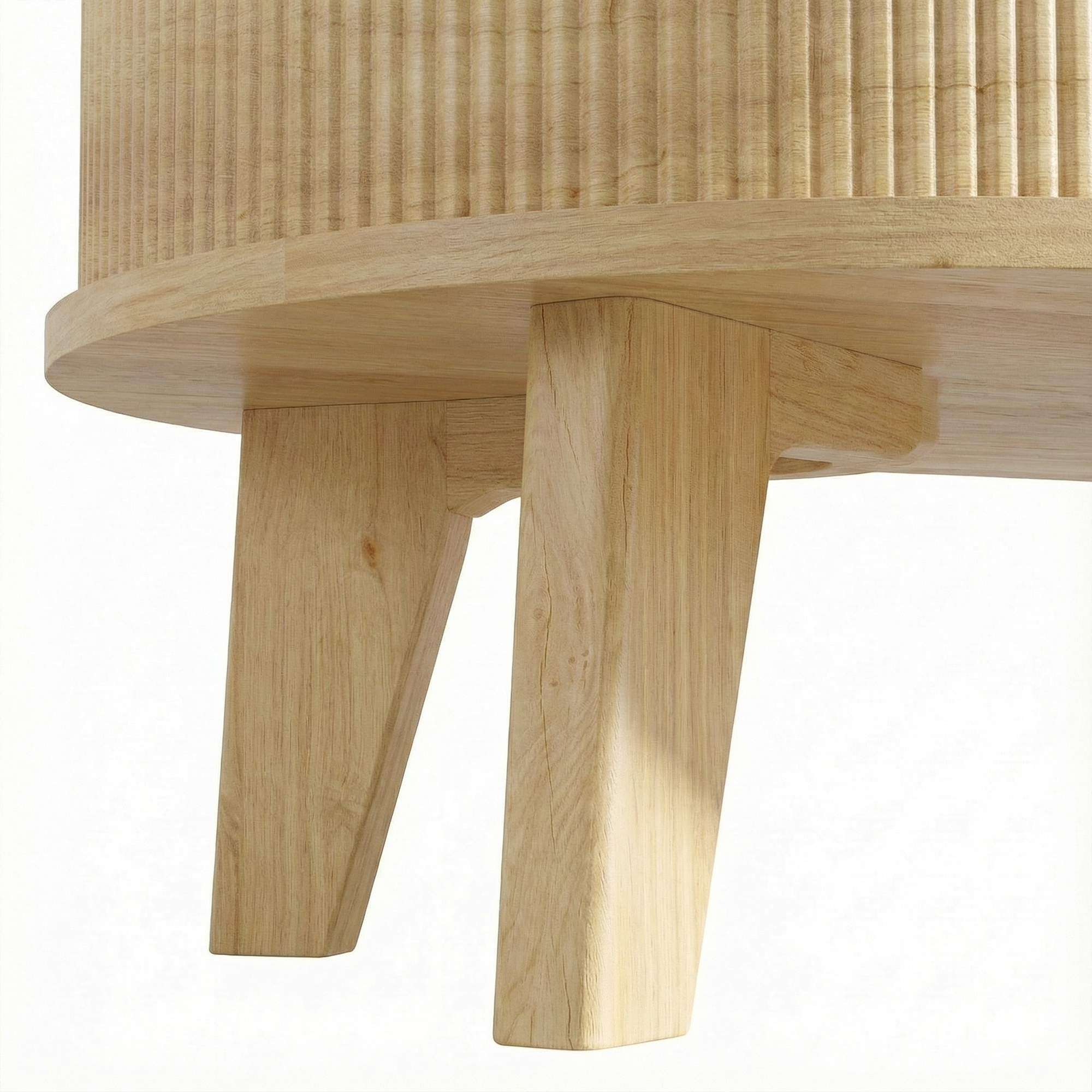 Fluted Lift Top Coffee Table with Storage for Living Room or Home Office-Natural