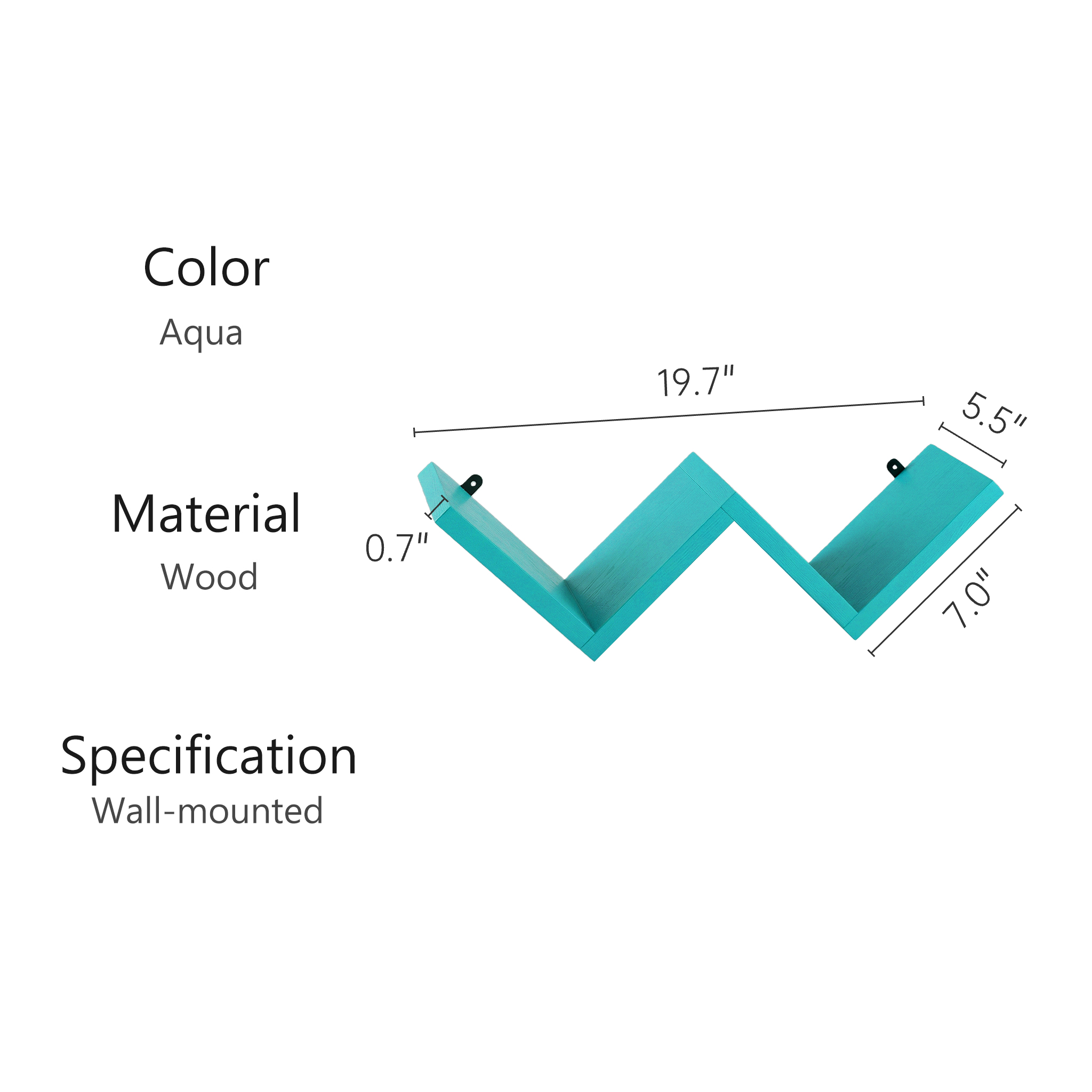 LUPUK DIY Modular W-Shape Wall Shelf，Set of 4 Wall Mounted Shelves
