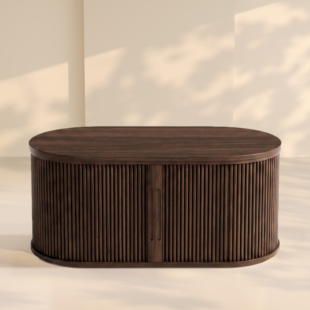LUPUK Oval Fluted Lift Top Coffee Table