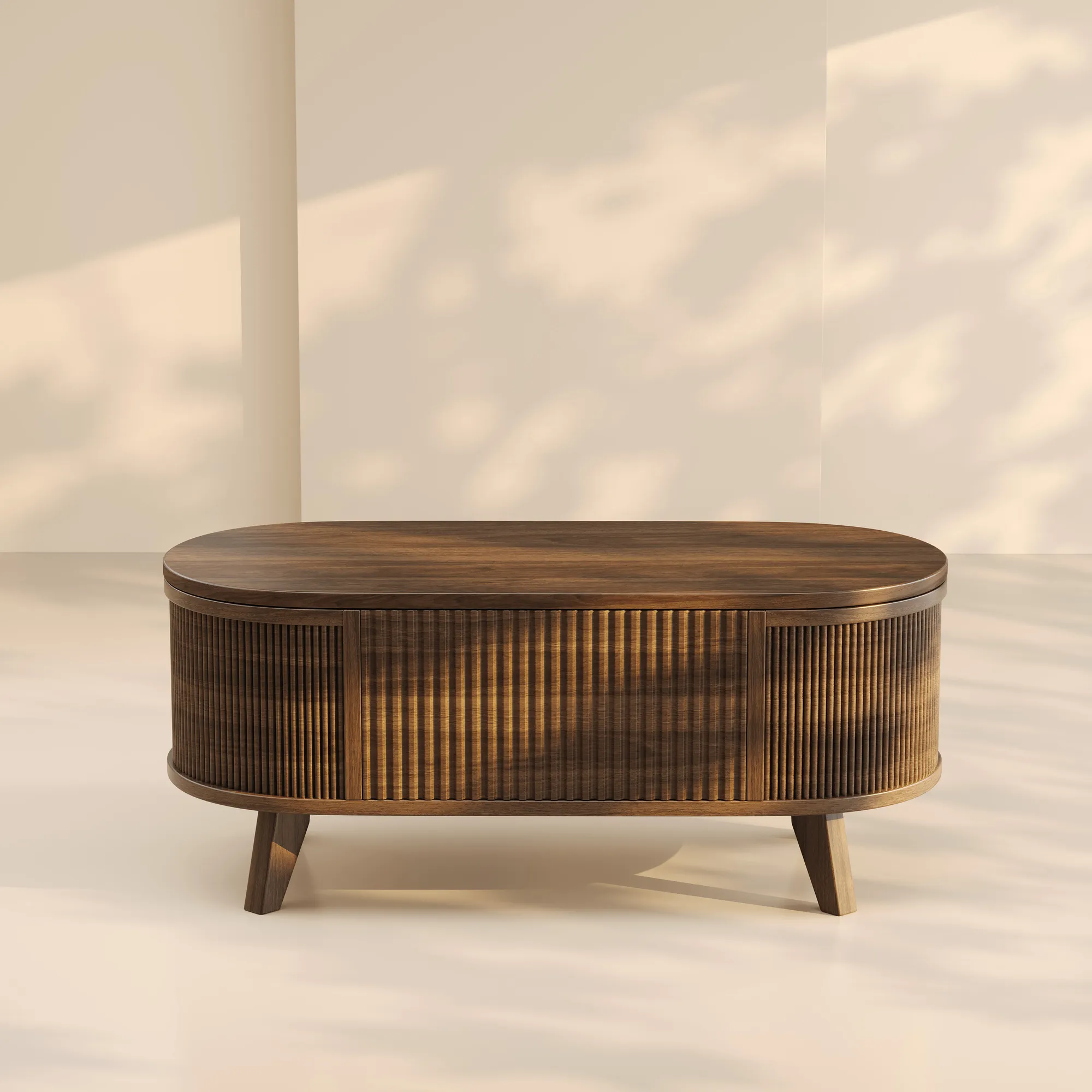 LUPUK Oval Lift Coffee Table with Storage