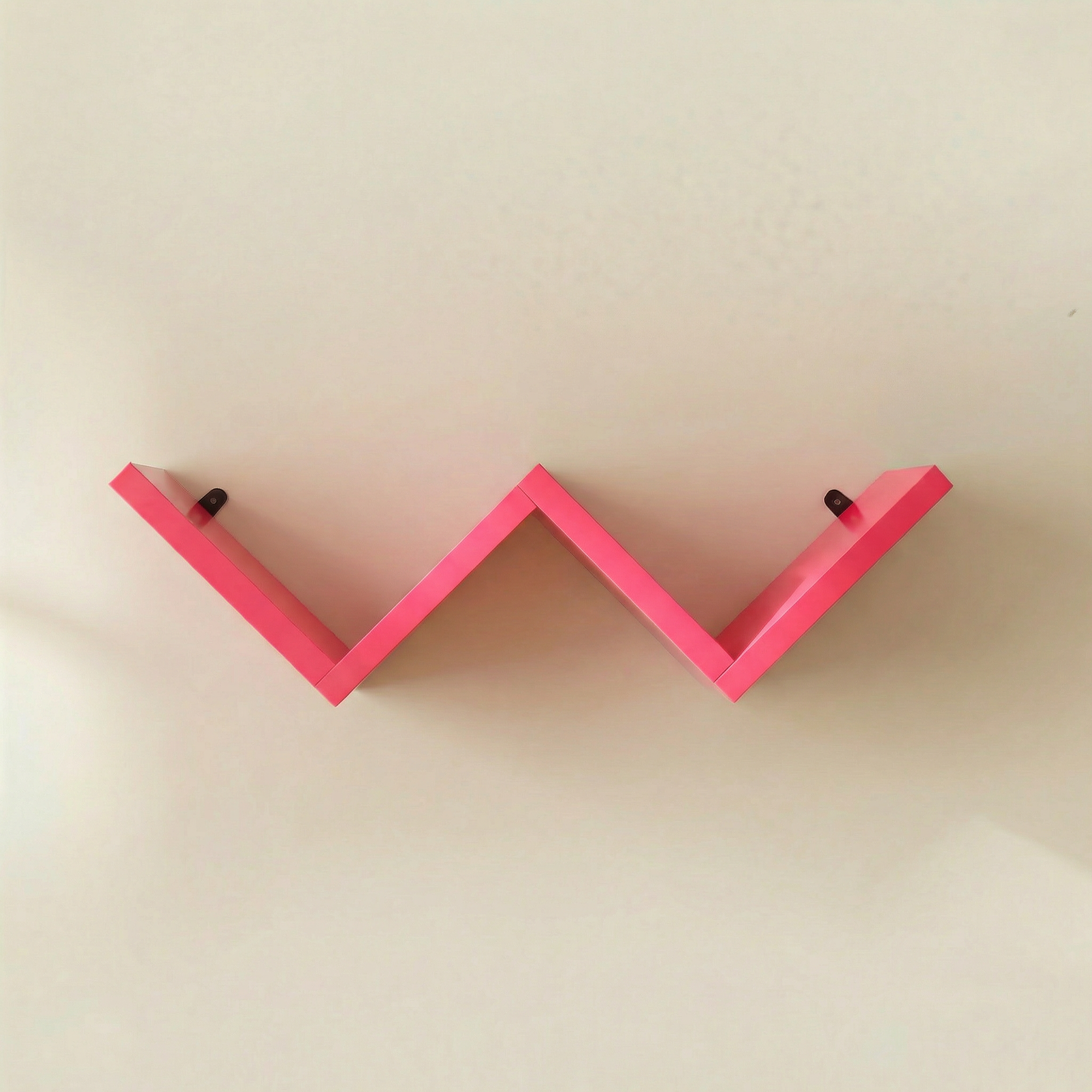 LUPUK DIY Modular W-Shape Wall Shelf (pink)，Set of 4 Wall Mounted Shelves