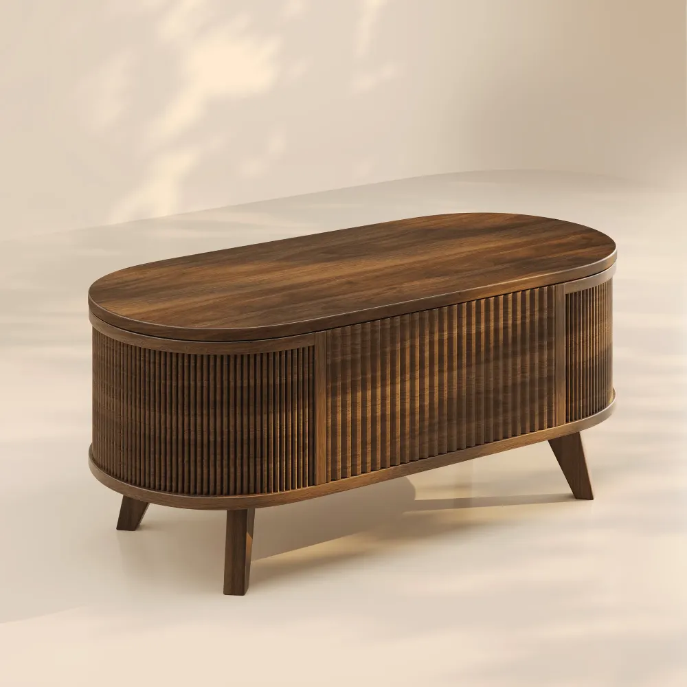 LUPUK Oval Lift Coffee Table with Storage