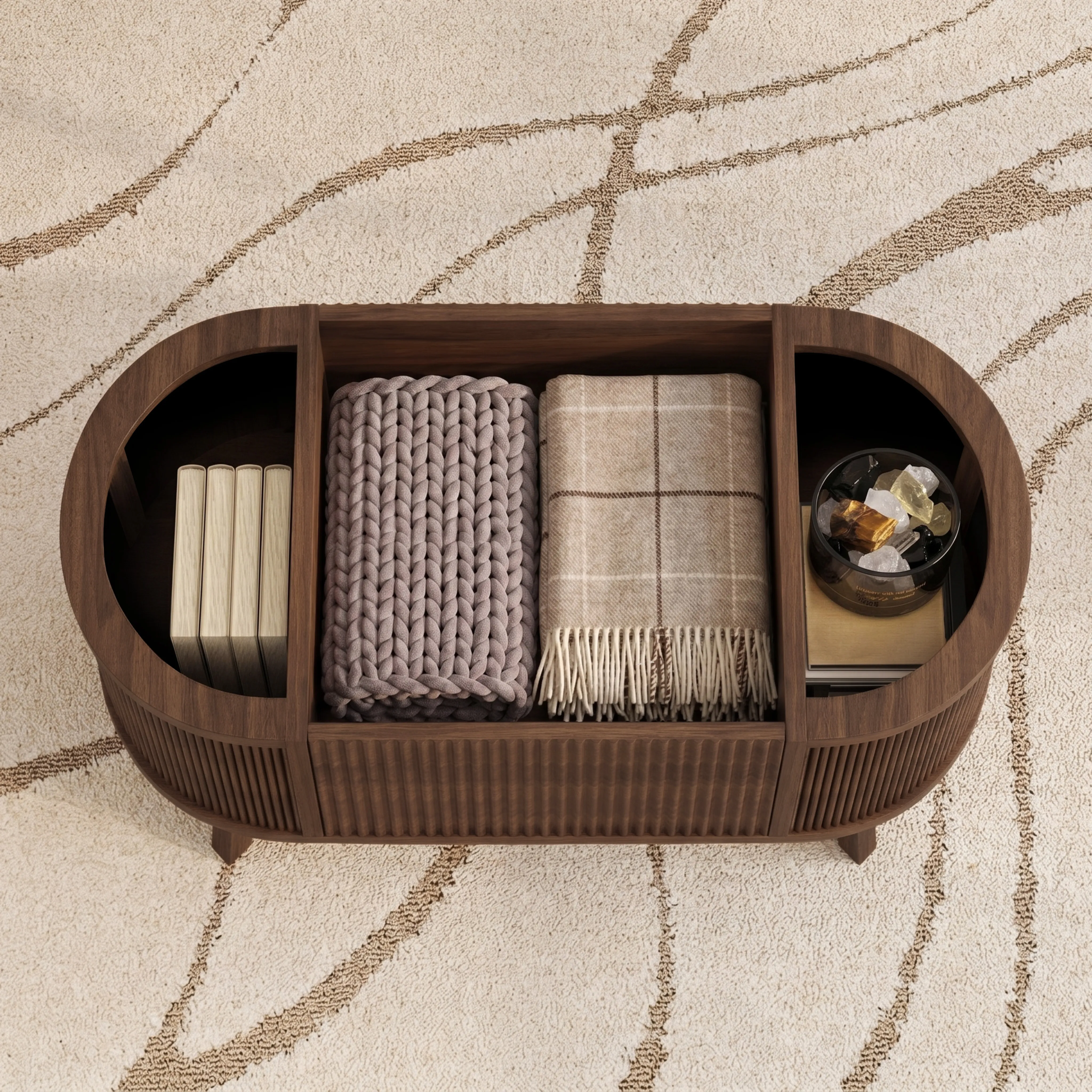 LUPUK Oval Lift Coffee Table with Storage