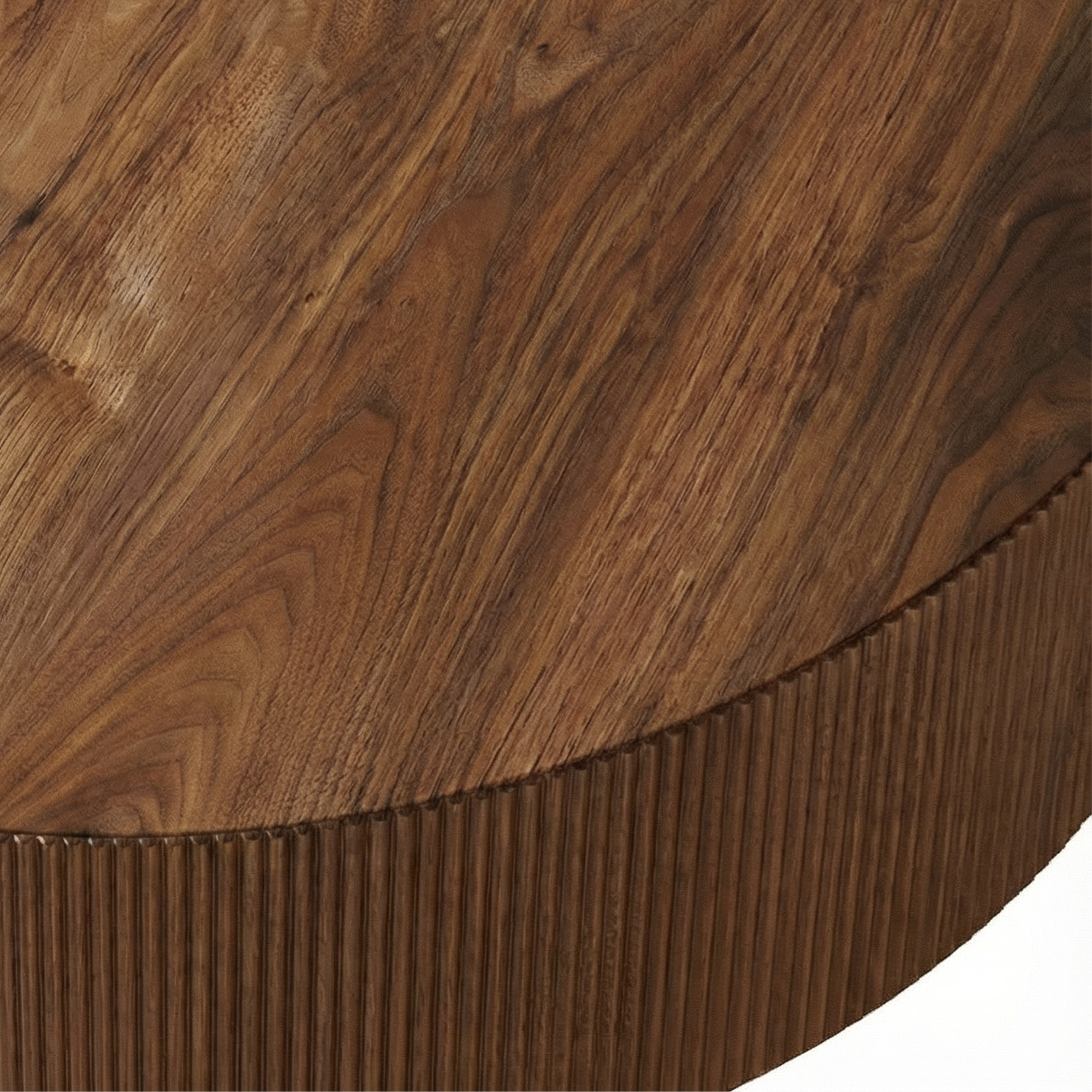 Modern Round Coffee Table with Sturdy Base, Wood Sofa Center Tables for Living Room-Walnut