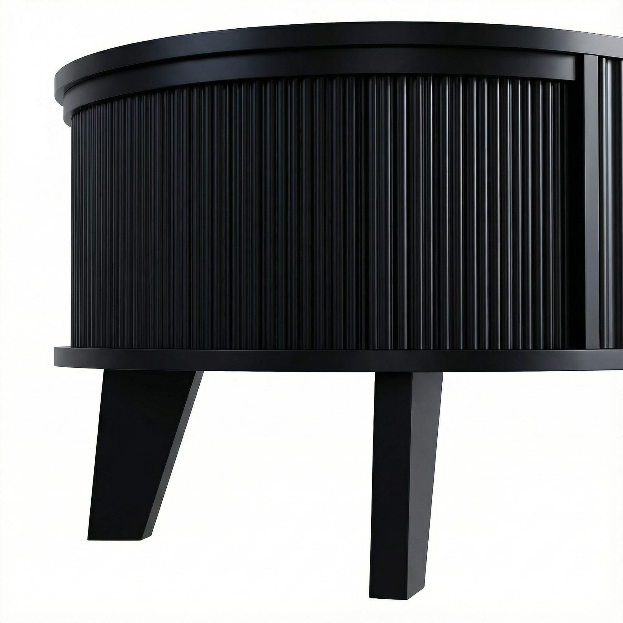 Fluted Lift Top Coffee Table with Storage for Living Room or Home Office-black