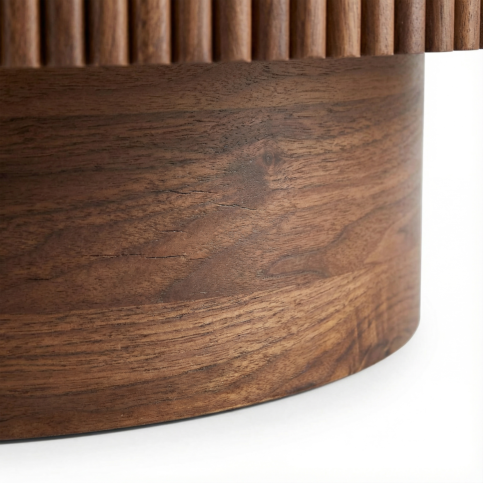 Coffee Table with Hidden Storage, 31.5 Inch Wide Modern Coffee Table, Center Table with Fluted Veneered