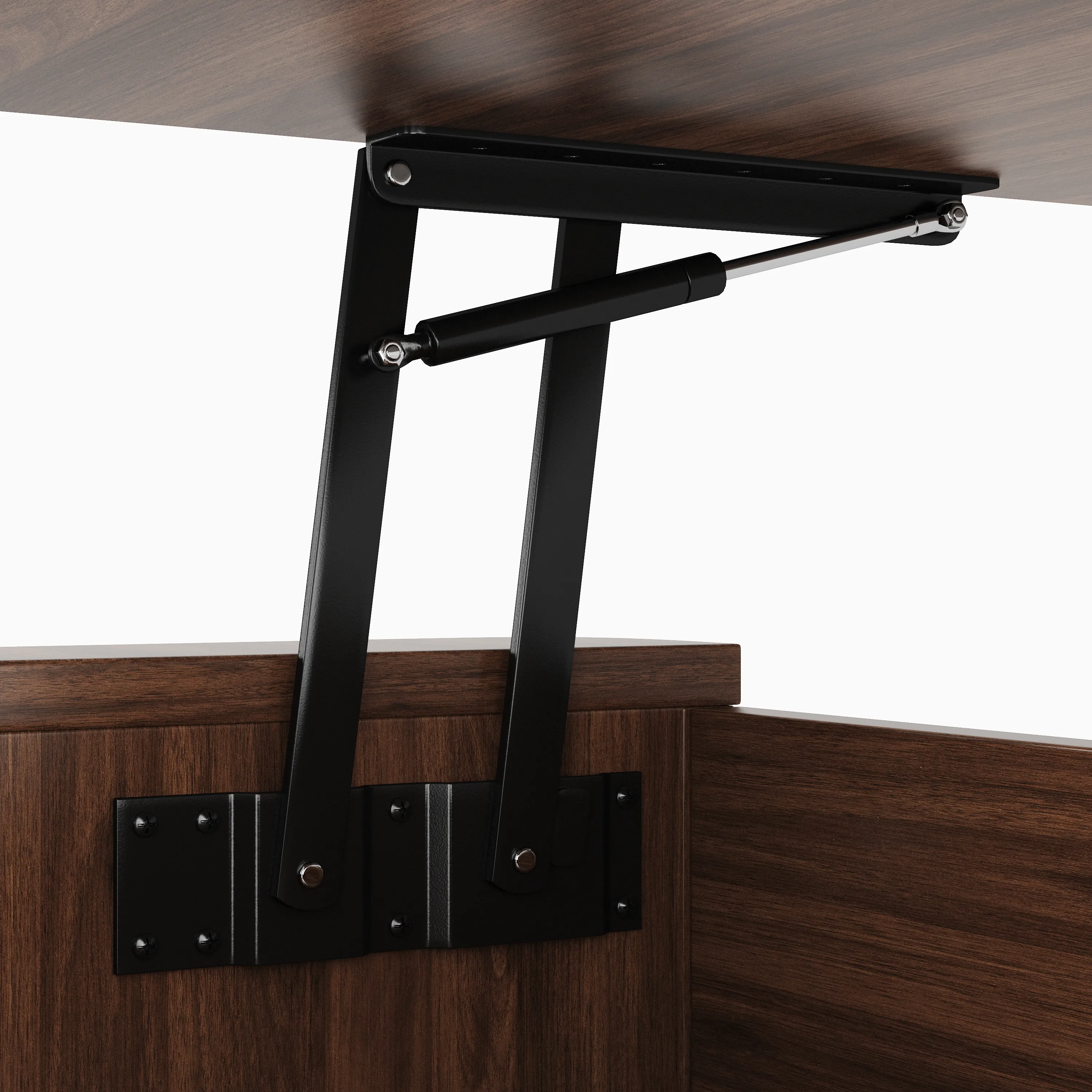 LUPUK Rectangular Lift Top Coffee Table with Hidden Storage and Open Shelves