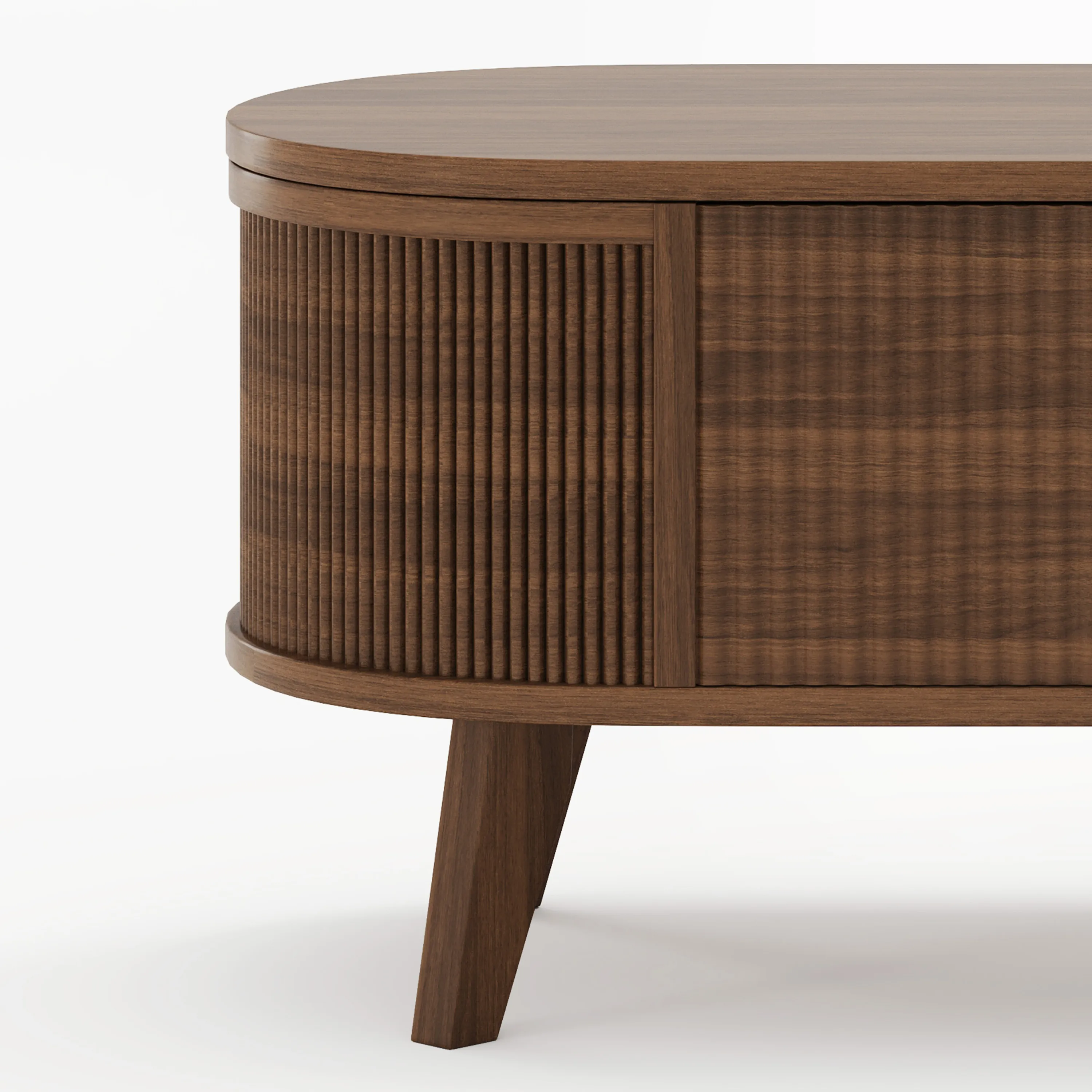 LUPUK Fluted Lift Top Coffee Table, Storage Center Table with Walnut Finish