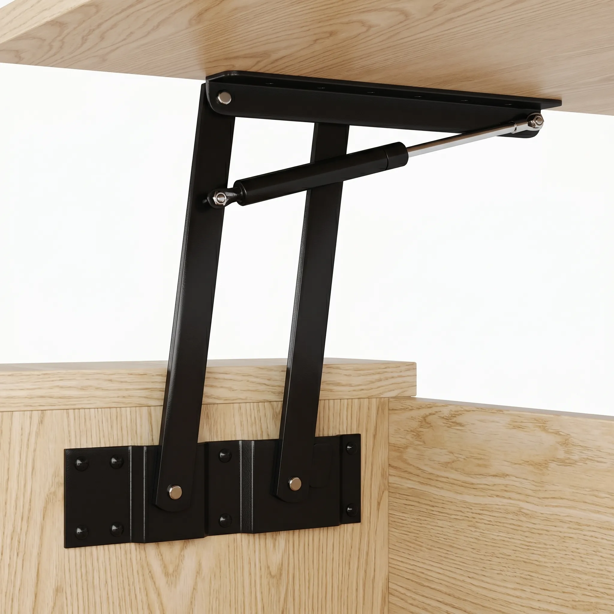 LUPUK Rectangular Lift Top Coffee Table with Hidden Storage and Open Shelves