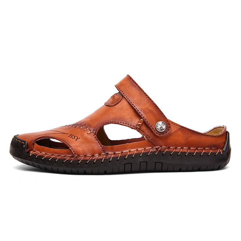 Herren-Strandsandalen aus echtem Leder für den Sommer