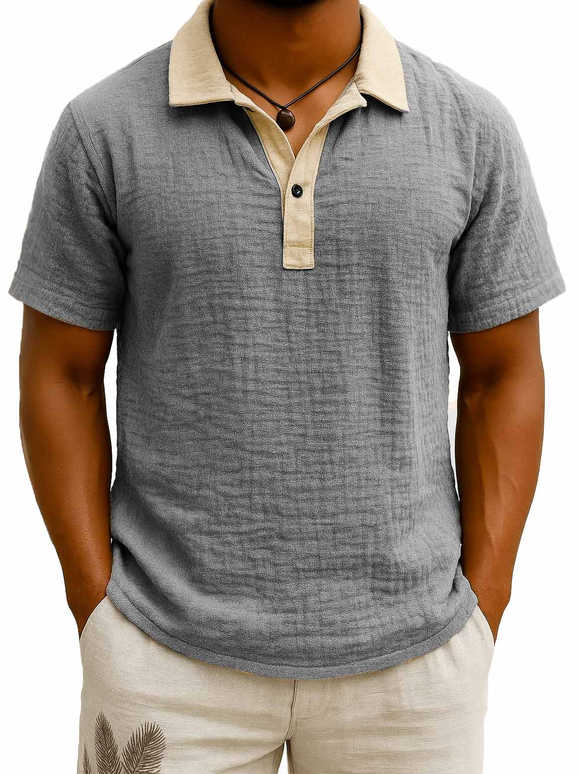 Letzter Tag: 50 % Rabatt! 🔥Herren Vintage Polohemd mit Kontrastkragen | Kurzarm Poloshirt aus atmungsaktivem Stretch-Material, Elegantes Revers für Business & Freizeit