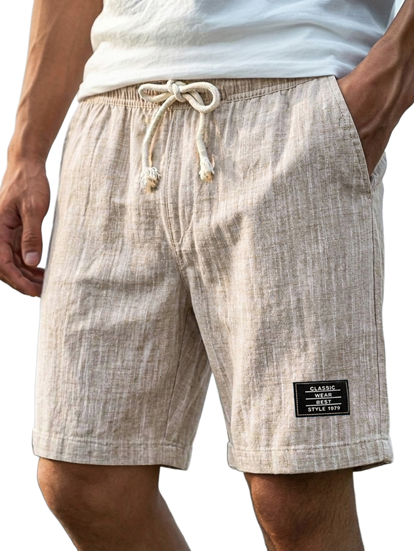 Herren Bequeme Baumwoll-Leinen Freizeitlockere Shorts