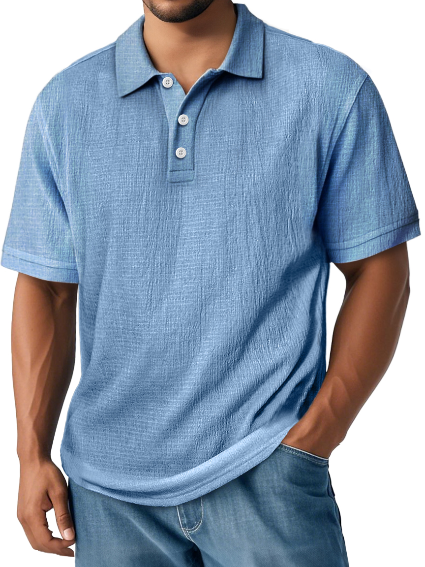 Men's Linen Shirt Polo Shirts Vacation Casual Classic Short - Men Over 30 Are Calling This the Most Comfortable Shirt for Hot Days