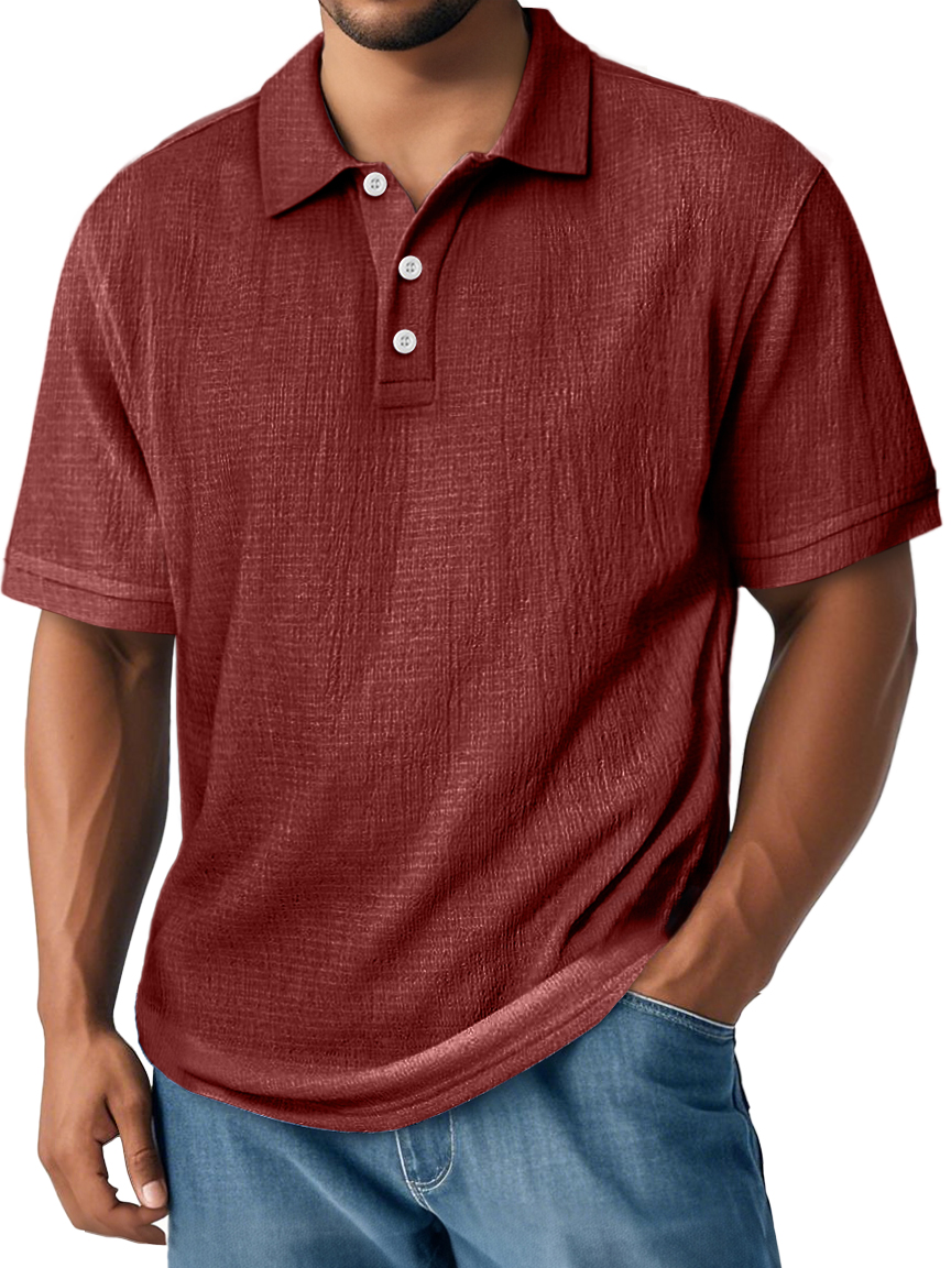 Men's Linen Shirt Polo Shirts Vacation Casual Classic Short - Men Over 30 Are Calling This the Most Comfortable Shirt for Hot Days