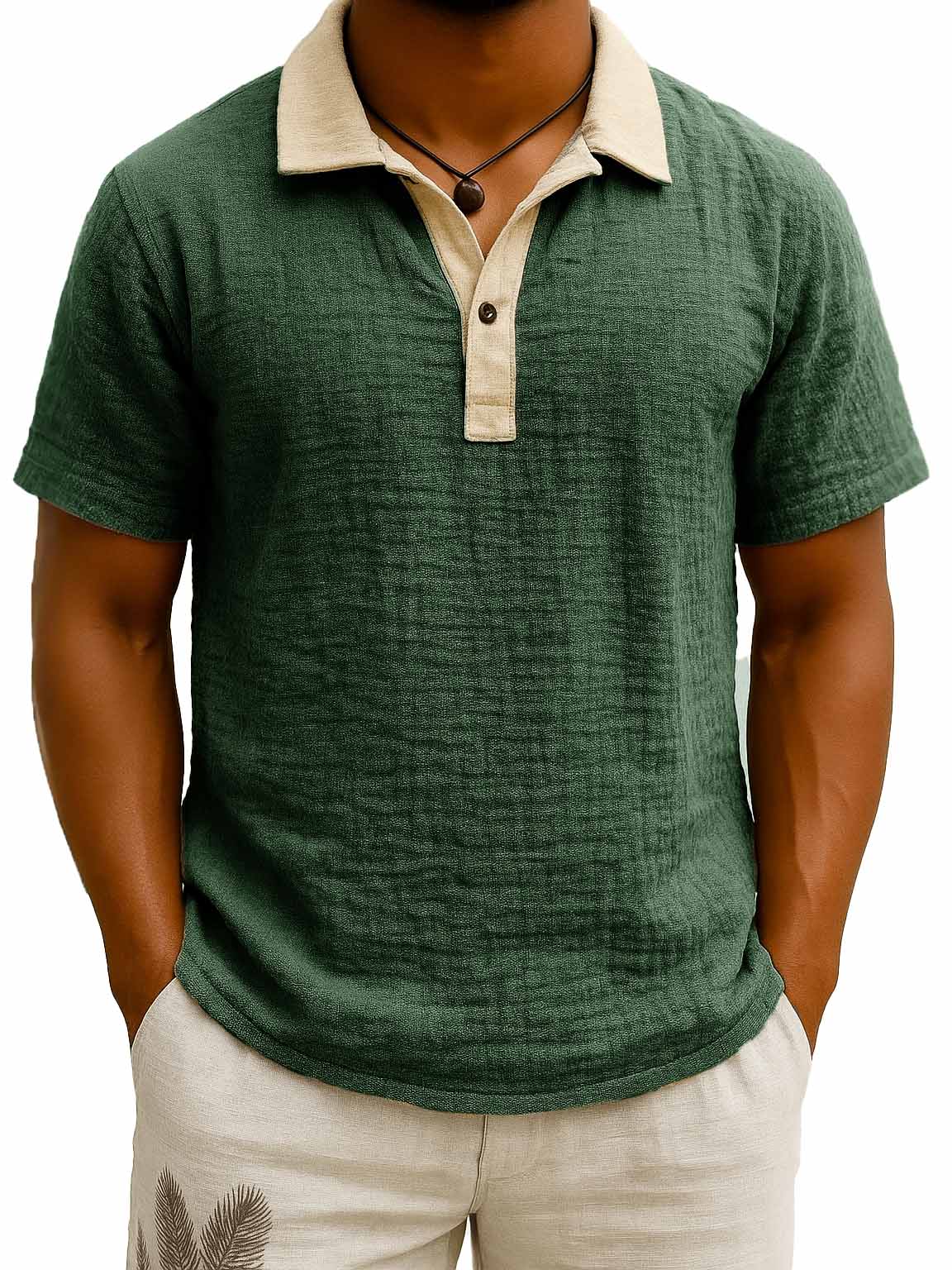 Letzter Tag: 50 % Rabatt! 🔥Herren Vintage Polohemd mit Kontrastkragen | Kurzarm Poloshirt aus atmungsaktivem Stretch-Material, Elegantes Revers für Business & Freizeit