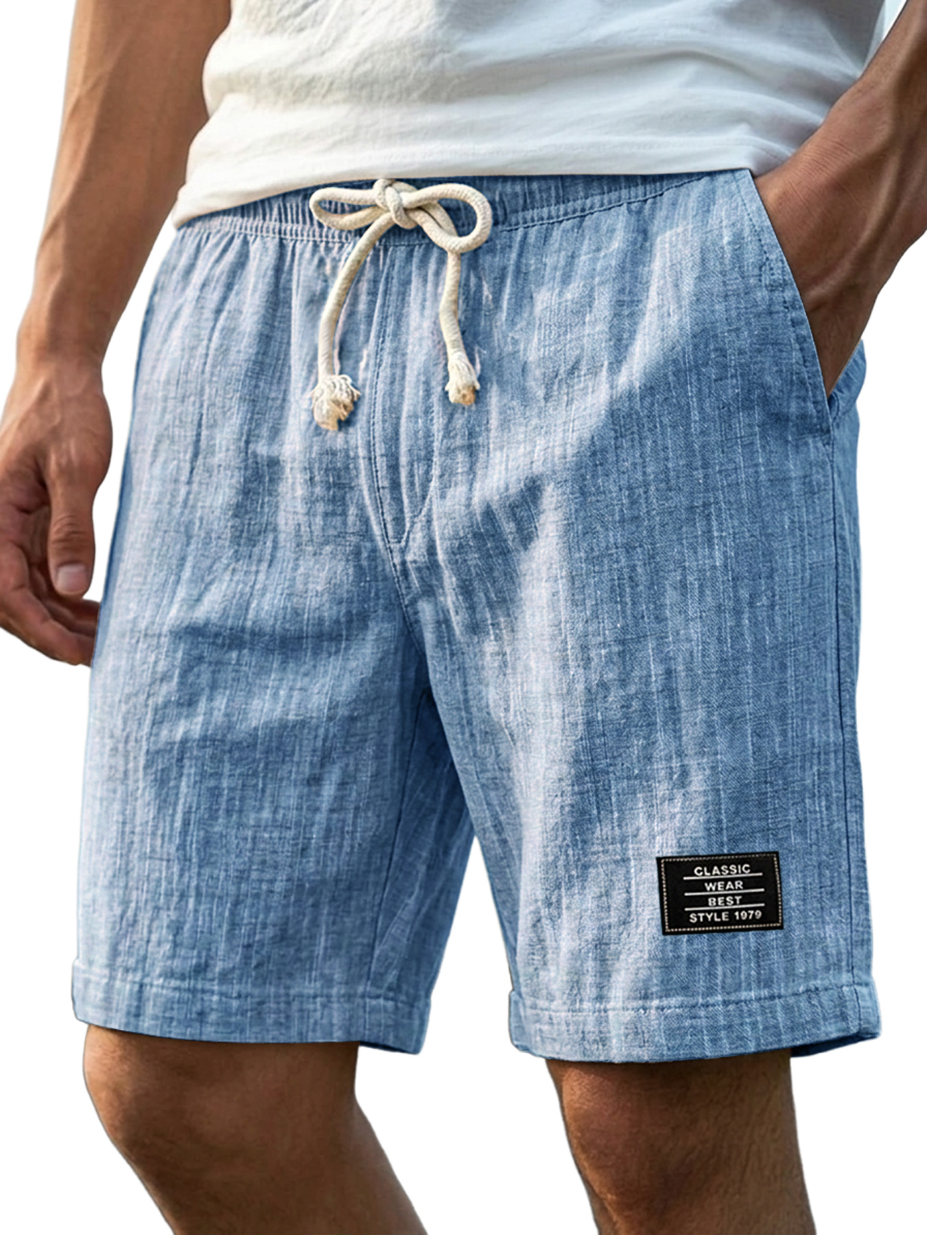 Herren Bequeme Baumwoll-Leinen Freizeitlockere Shorts