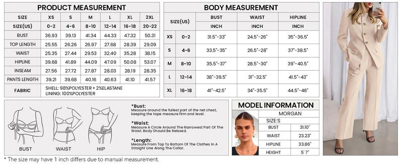 BTFBM Two-Piece Set for Women Fall Fashion Business Casual Long Sleeve Blazer Jackets Wide Leg Pant Suits Pockets