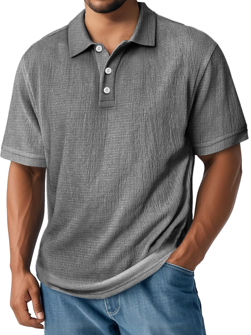 Men's Linen Shirt Polo Shirts Vacation Casual Classic Short - Men Over 30 Are Calling This the Most Comfortable Shirt for Hot Days