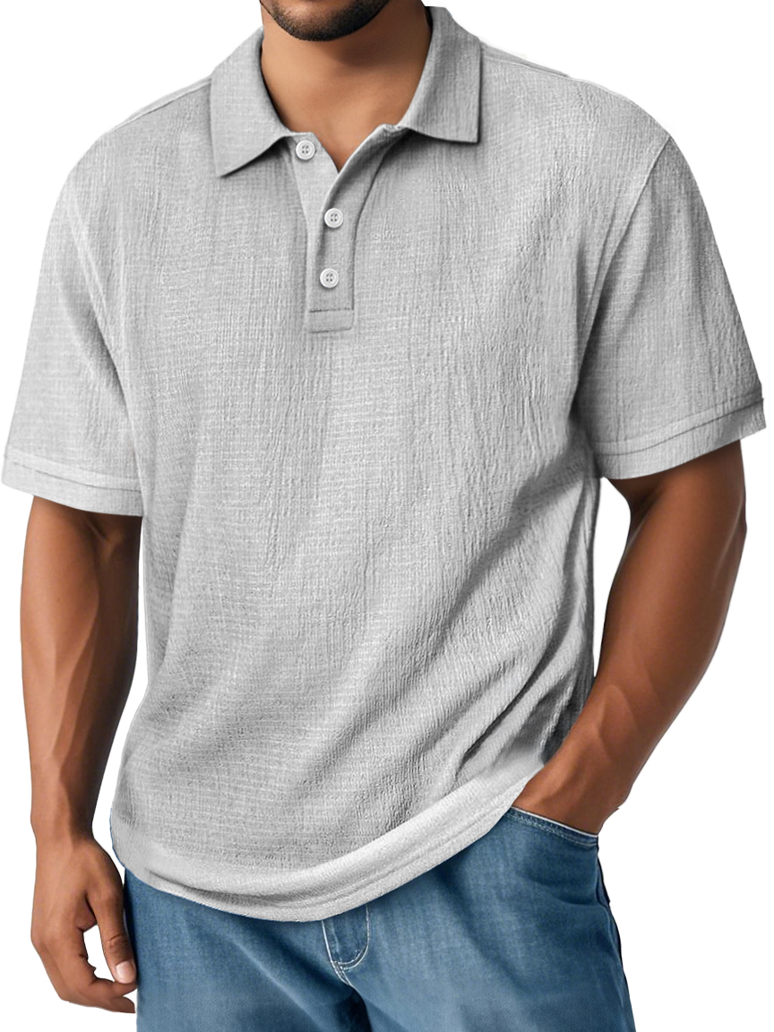Men's Linen Shirt Polo Shirts Vacation Casual Classic Short - Men Over 30 Are Calling This the Most Comfortable Shirt for Hot Days