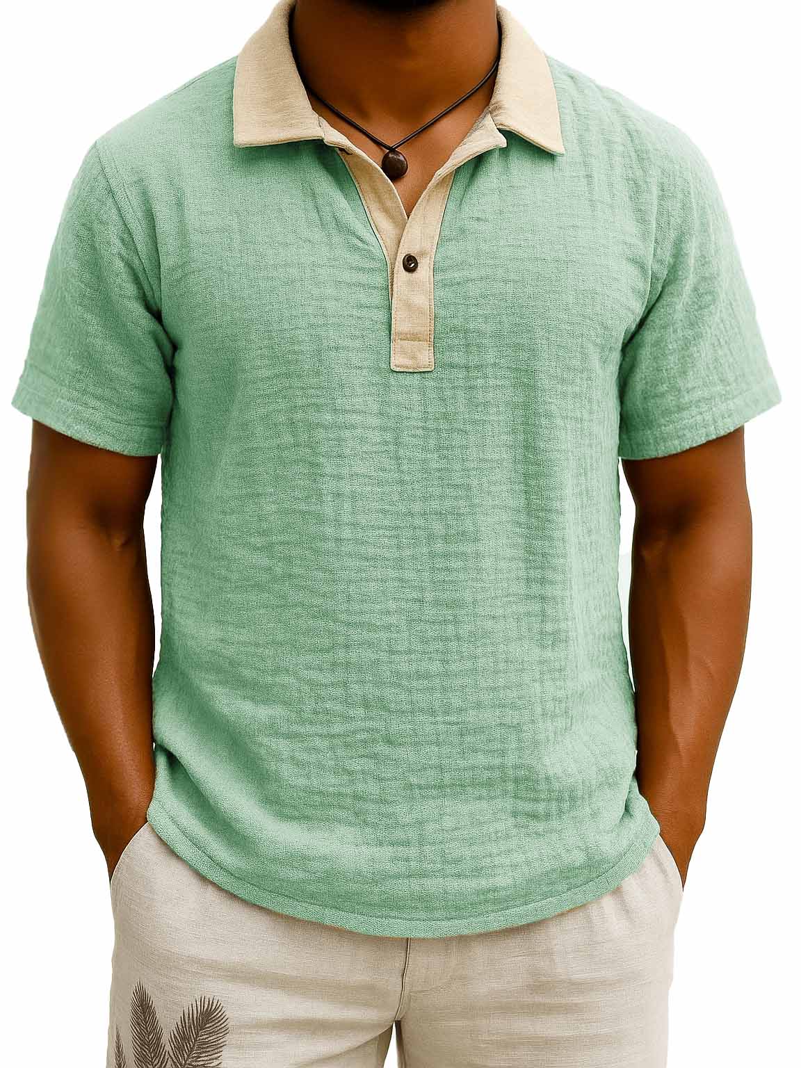 Letzter Tag: 50 % Rabatt! 🔥Herren Vintage Polohemd mit Kontrastkragen | Kurzarm Poloshirt aus atmungsaktivem Stretch-Material, Elegantes Revers für Business & Freizeit