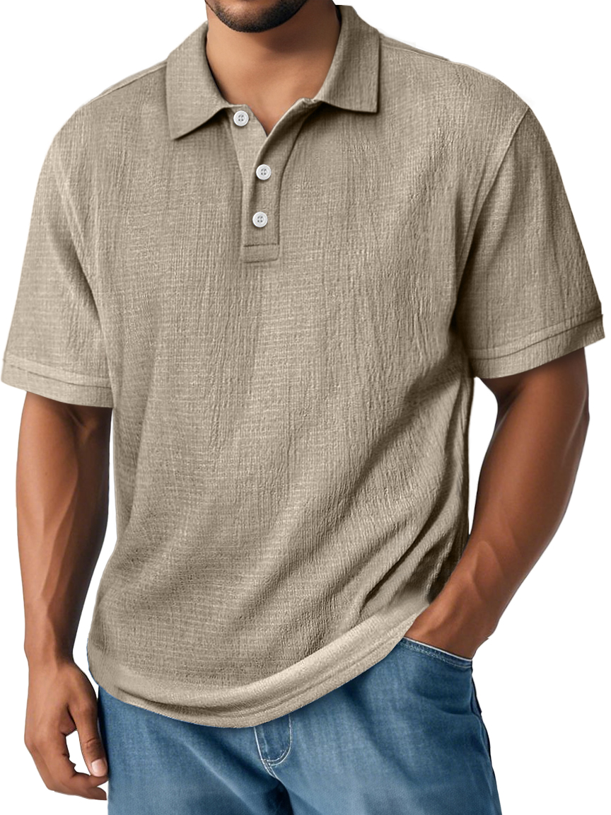 Men's Linen Shirt Polo Shirts Vacation Casual Classic Short - Men Over 30 Are Calling This the Most Comfortable Shirt for Hot Days