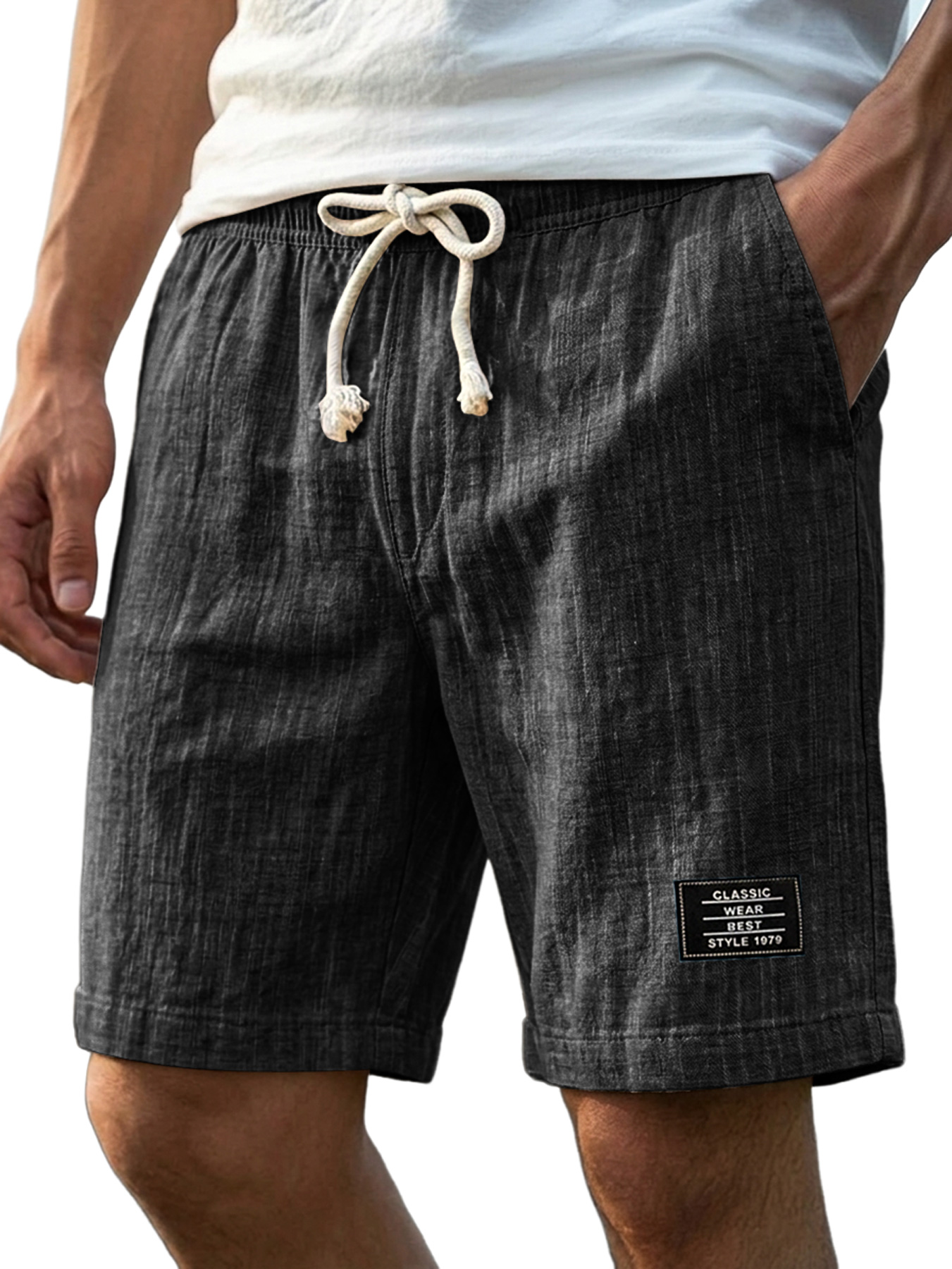 Herren Bequeme Baumwoll-Leinen Freizeitlockere Shorts