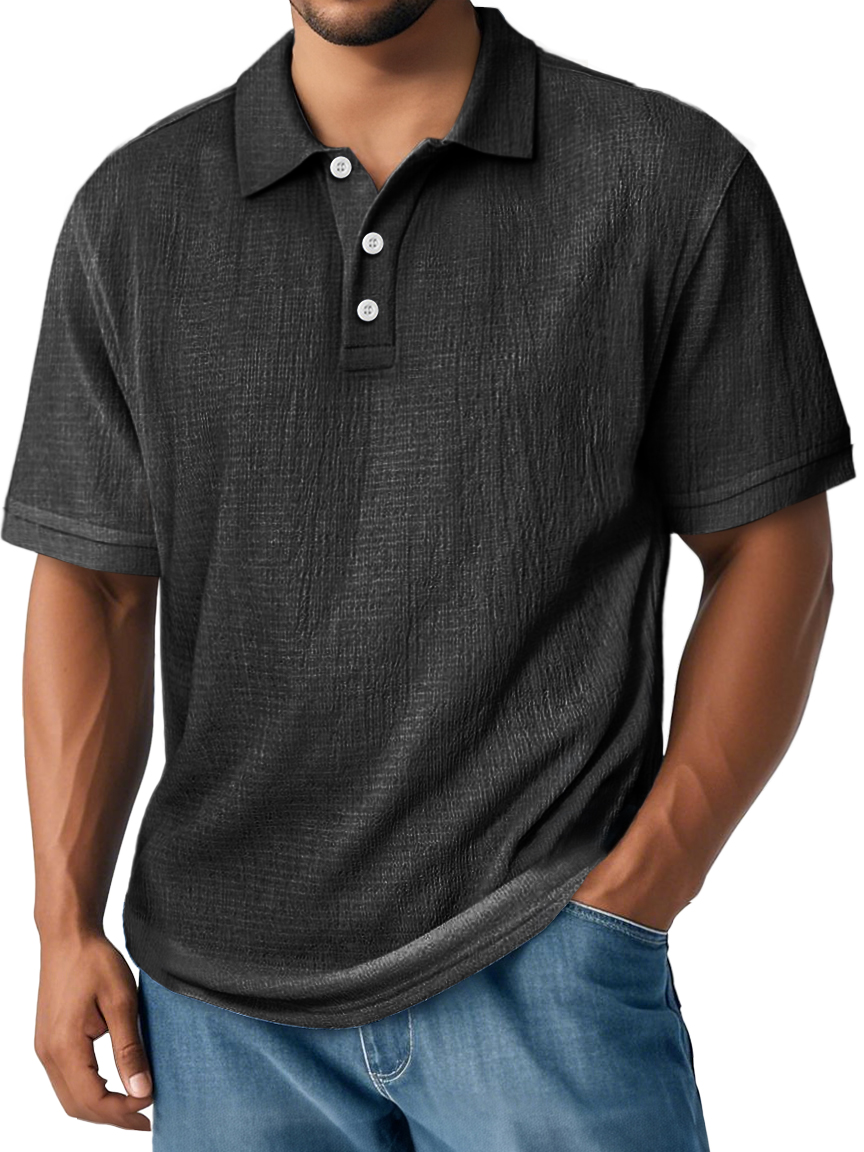 Men's Linen Shirt Polo Shirts Vacation Casual Classic Short - Men Over 30 Are Calling This the Most Comfortable Shirt for Hot Days