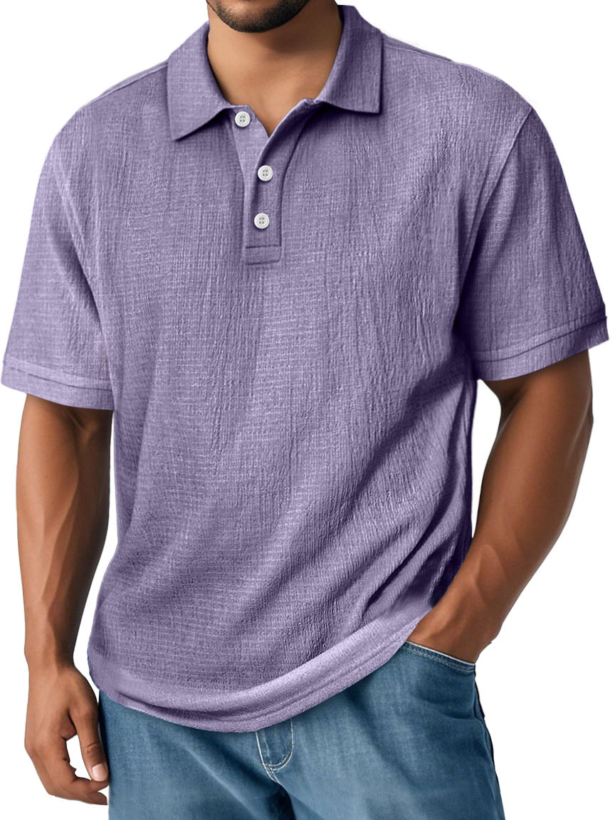 Men's Linen Shirt Polo Shirts Vacation Casual Classic Short - Men Over 30 Are Calling This the Most Comfortable Shirt for Hot Days