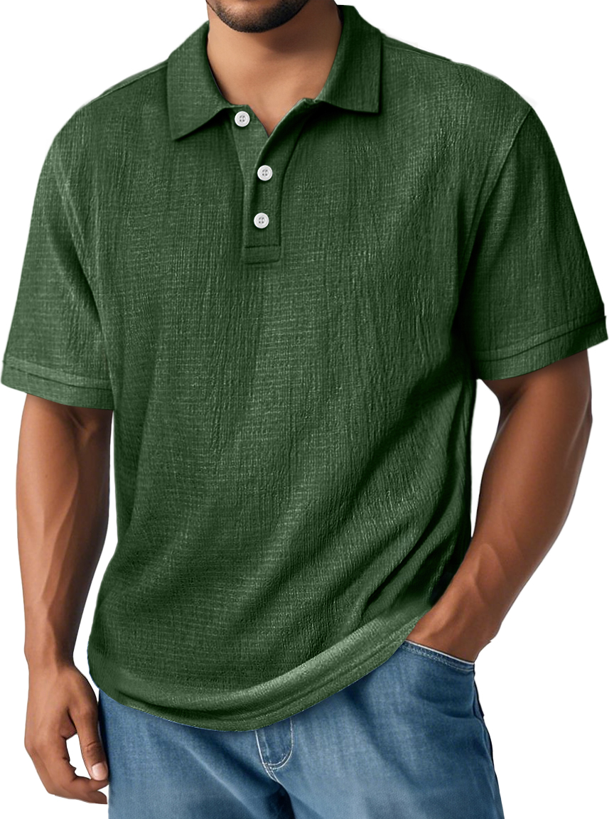 Men's Linen Shirt Polo Shirts Vacation Casual Classic Short - Men Over 30 Are Calling This the Most Comfortable Shirt for Hot Days