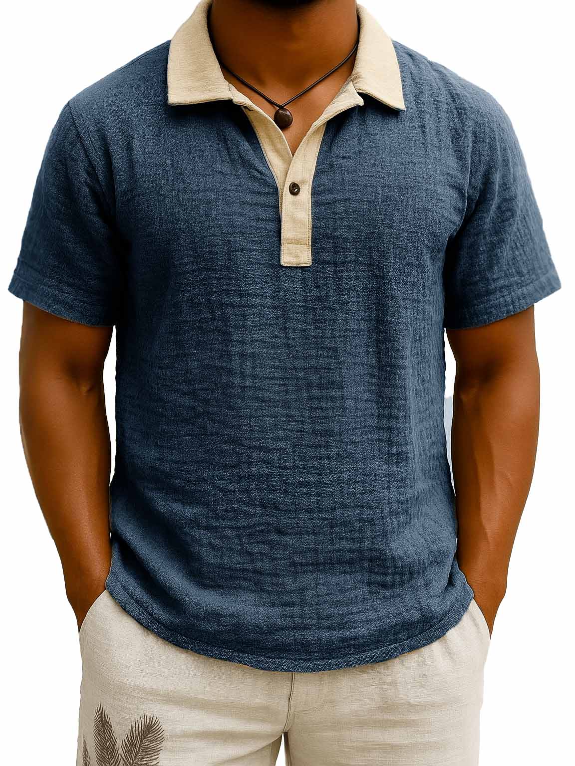 Letzter Tag: 50 % Rabatt! 🔥Herren Vintage Polohemd mit Kontrastkragen | Kurzarm Poloshirt aus atmungsaktivem Stretch-Material, Elegantes Revers für Business & Freizeit