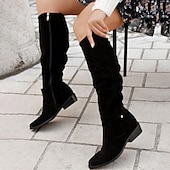 Women's Suede Knee-High Boots with Slouchy Design - Perfect for Fall Fashion, Casual Outings, and Outdoor Adventures