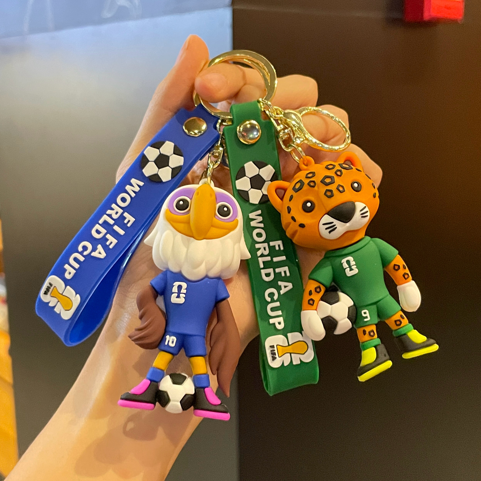Cross-Border 2026 World Cup Keychain Cartoon Mascot Pendant Fans Peripheral Car Ornaments Small Gifts Wholesale