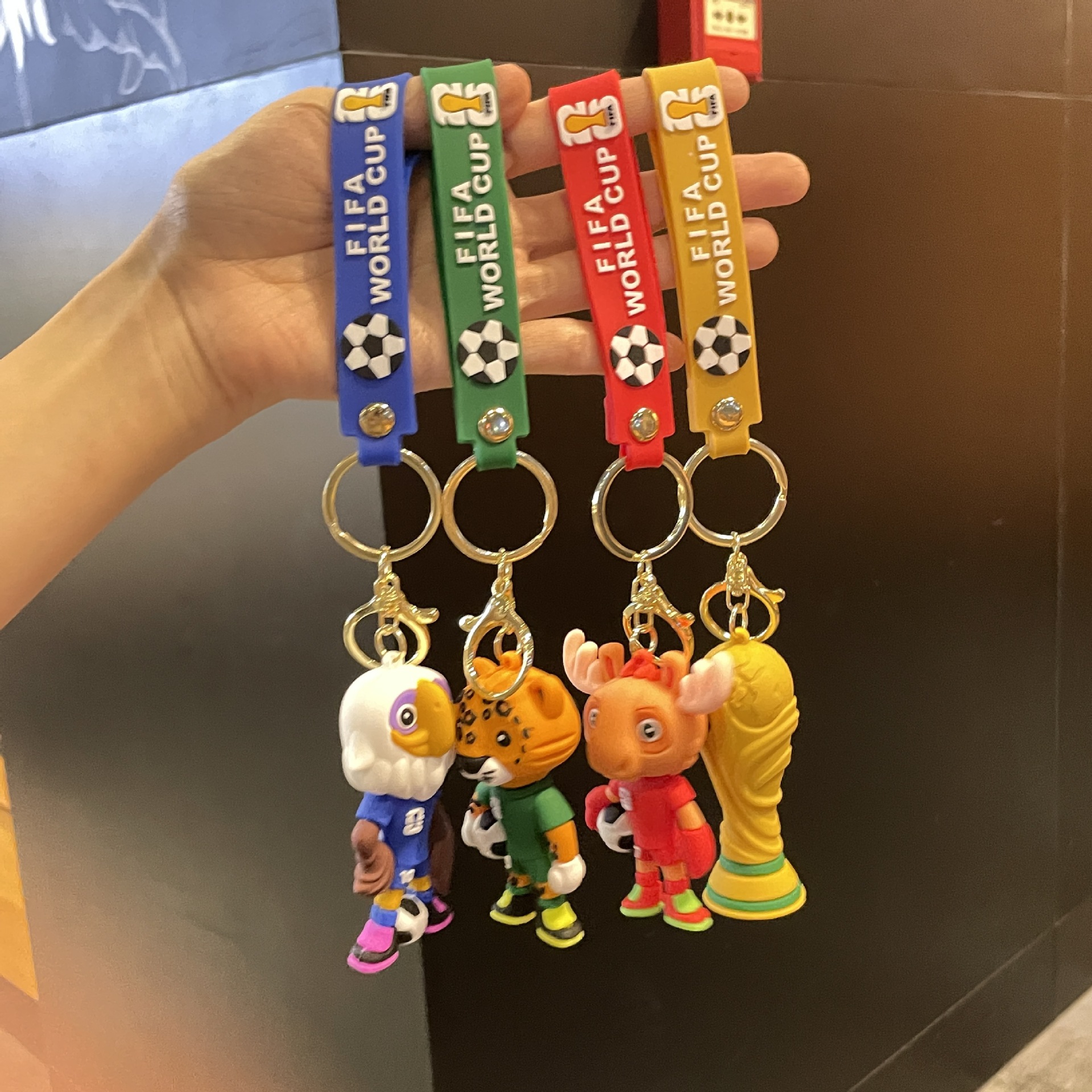 Cross-Border 2026 World Cup Keychain Cartoon Mascot Pendant Fans Peripheral Car Ornaments Small Gifts Wholesale