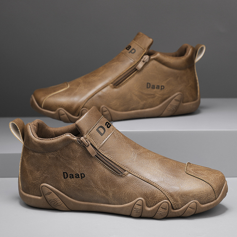 (⏰Limited Time Sale 70% OFF) Men's Handmade Orthopedic Wide Toe Arch Support Slip-On Hiking Shoes Lightweight Waterproof Non-Slip Slip-On Genuine Leather Shoes