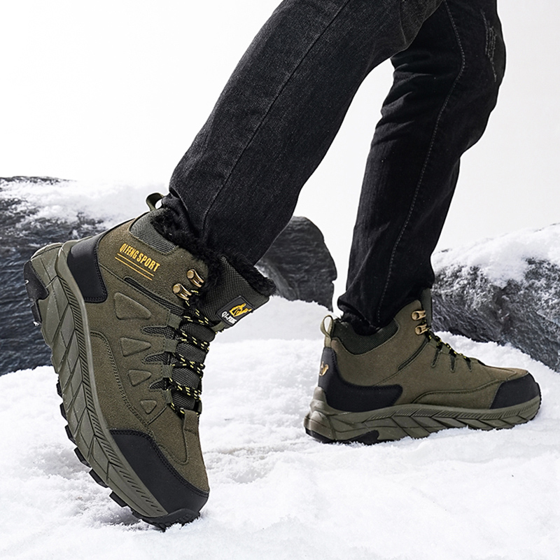 (🔥Limited-Time 70% OFF) Men's Warm Orthopedic Protective Hiking Boots - Safe and Comfortable Warm Work Boots - Waterproof, Slip-resistant, Impact-resistant, Puncture-resistant - Wide toe box, Arch Support, Ankle Support