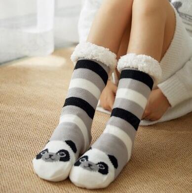 Cute Animal Ultra-thick Cashmere Slipper Home Socks