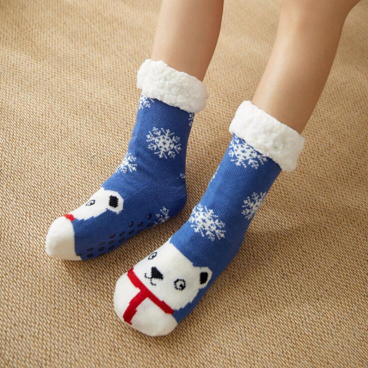 Cute Animal Ultra-thick Cashmere Slipper Home Socks