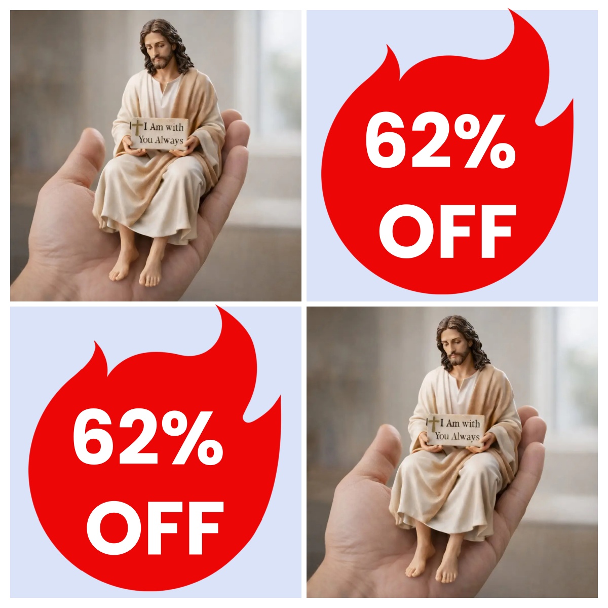 ✨Handcrafted Jesus Figurine✝️Serene Desk Companion🙏