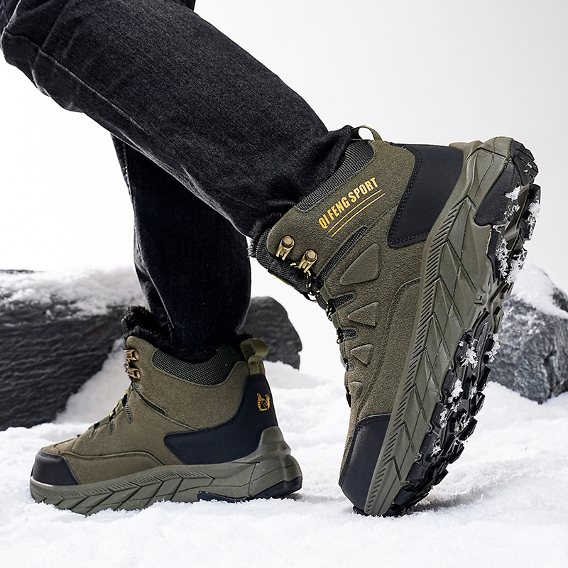 (🔥Limited-Time 70% OFF) Men's Warm Orthopedic Protective Hiking Boots - Safe and Comfortable Warm Work Boots - Waterproof, Slip-resistant, Impact-resistant, Puncture-resistant - Wide toe box, Arch Support, Ankle Support