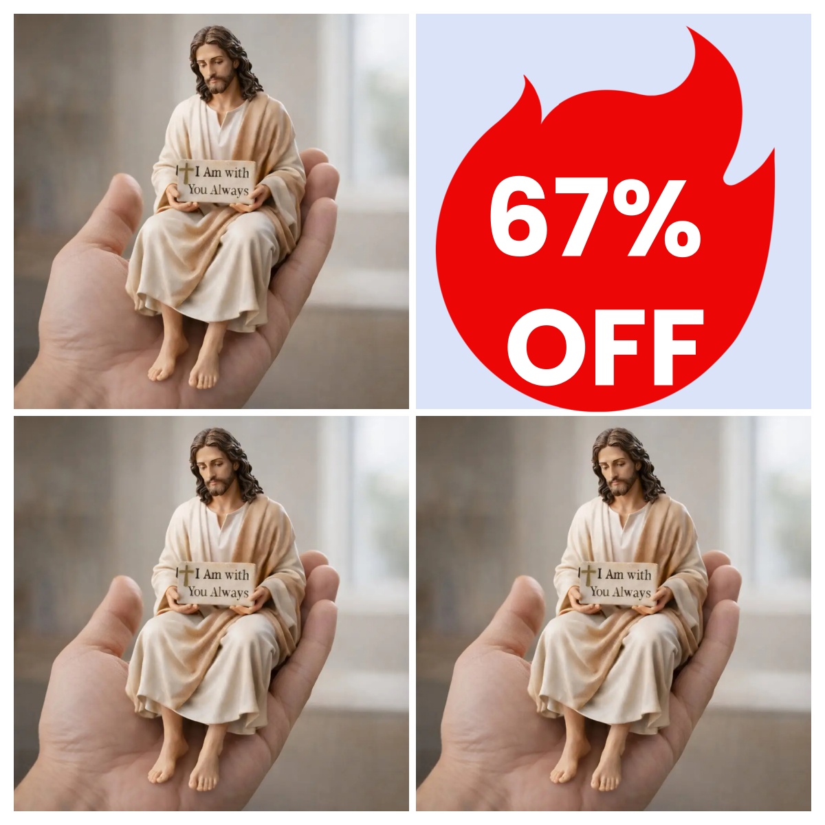 ✨Handcrafted Jesus Figurine✝️Serene Desk Companion🙏