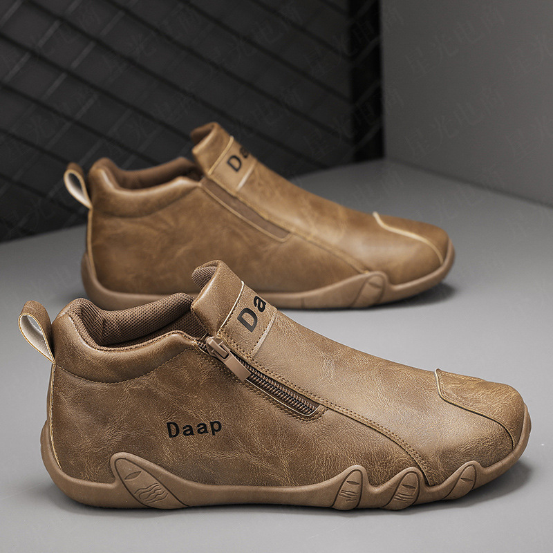 (⏰Limited Time Sale 70% OFF) Men's Handmade Orthopedic Wide Toe Arch Support Slip-On Hiking Shoes Lightweight Waterproof Non-Slip Slip-On Genuine Leather Shoes