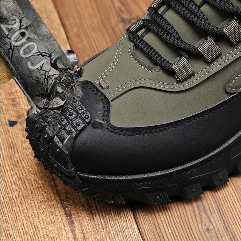 (⏰Limited Time Sale 70% OFF) Men’s Work Hiking Boots – Waterproof, Non-Slip, Puncture and Smash Resistant, Wide Toe, Arch Support – Ideal for Daily Wear and Outdoor Adventures