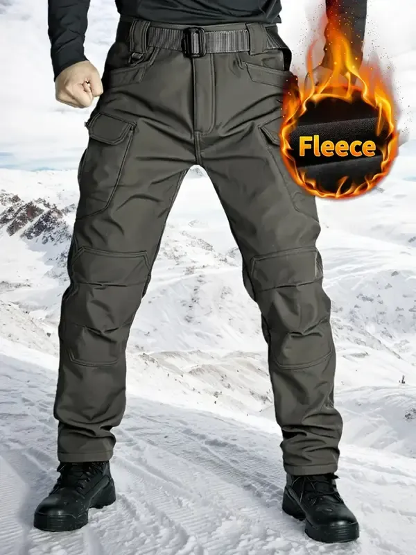 🔥Clearance Sale🔥Outdoor Warm Tactical Pants for Men | Windproof Soft-Shell, Fleece Lined, Multi-Pocket Military Design