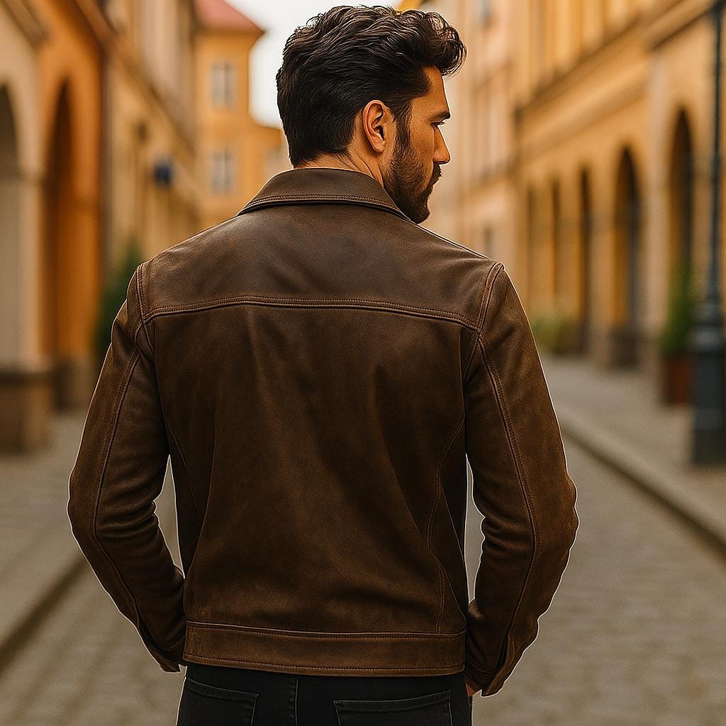 🔥Timeless Brown Leather Jacket – Effortless Style & Premium Craftsmanship！